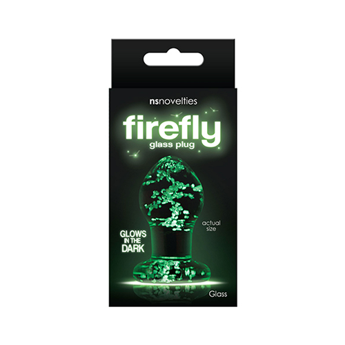 Firefly - Glow-in-the-dark glazen buttplug - Small